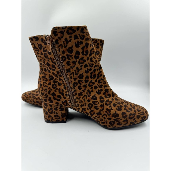 Laine Bryant Leopard Ankle Boots Tan Women's Size 8W - Picture 5 of 9